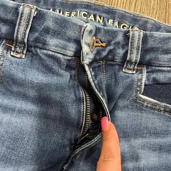 American Eagle Womens Curvy Hi-Rise Jeggings Denim Medium Wash Size 6 Short - Picture 9 of 12